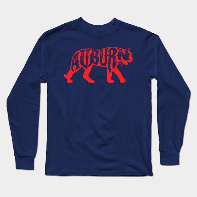 Orange Tiger w/ Auburn Cutout Long Sleeve T-Shirt by joshp214